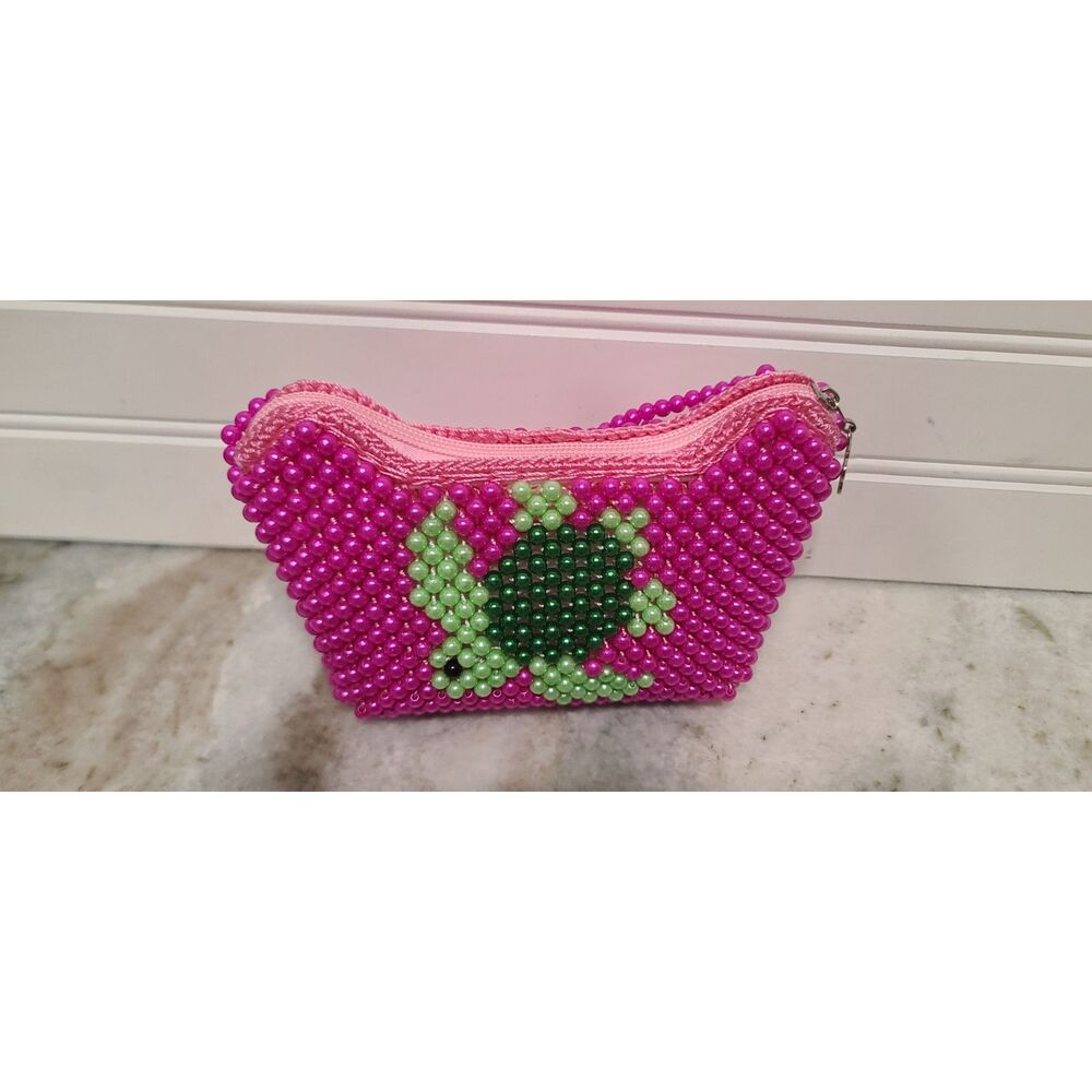Girls Turtle Design Bright Pink Beaded Handbag